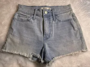 Abercrombie and fitch light wash shorts size 0 thumbnail 1