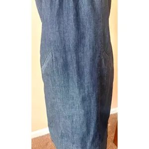 Boden Denim Shift Dress Womens 4L Blue‎ Excellent Pintuck Pocket thumbnail 4
