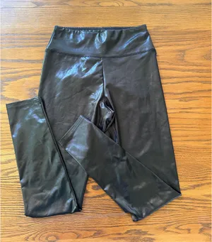 Metallic Black/Faux Leather Wild Fable Leggings thumbnail 1