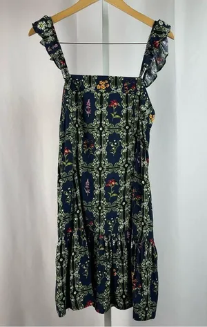 Agua Bendita Large Floral Dainty Garden Fairy Flutter Sleeve Mini Dress Boho thumbnail 6