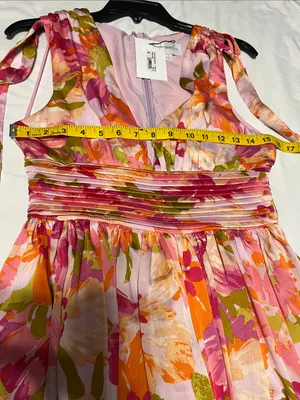 Sugarlips Pink Floral Maxi Dress with Tie-Shoulder Straps thumbnail 7