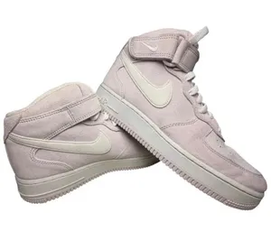 Nike Air Force 1 Mid Sneakers in Pink and White US M8 W9.5 thumbnail 1