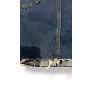 Denim BLVD Dark Wash Stretch Denim Mini Skirt Frayed Hem Y2K Size Large thumbnail 8