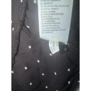 American Eagle‎ Wrap Dress Womens Medium Black Polka Dot Long Sleeve Ruffle Mini thumbnail 5