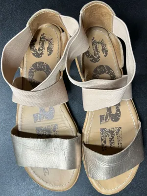 Sorel Women’s Size 7 Ella Strappy Beige Gold Metallic Sandals Shoes thumbnail 5