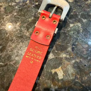 Vintage 90s Womens Silver Concho Southwestern Animals Red‎ Leather Belt 37” M thumbnail 11