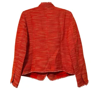 Chico’s Tweed Single Button Full Zip Long Sleeve‎ Jacket Orange Size 0 (4) thumbnail 7