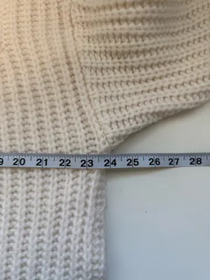 Aerie Ivory White Cable Knit Sweater Mock Turtleneck Wool Cozy thumbnail 6
