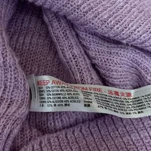 Free People Women's Purple Knitted Crew Neck Long Sleeve Pullover Sweater Top M thumbnail 5