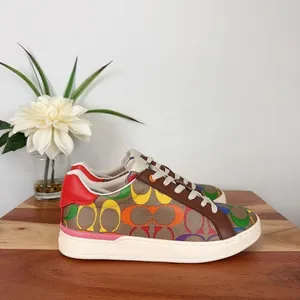 NWT Coach Clip Low Top Sneaker In Rainbow Signature Canvas size‎ US5/EU 35.5 thumbnail 6