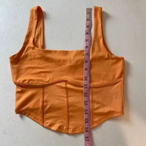 Live In the Moment Orange Crop Tank Top Size M Corset Seam Y2K thumbnail 6