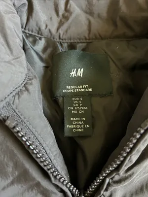 H&M Brown Sherpa Puffer Jacket with Dark Chest Panels thumbnail 2
