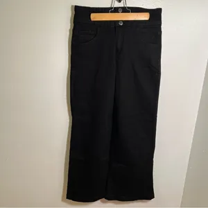 Roswear Women's Sz Medium Wide Leg High Waisted Jeans Black Three Button Stretch thumbnail 2