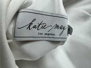 Katie May Pretty Bird Sleeveless Cowl Draped Back Dress Ivory White Small Bridal thumbnail 7