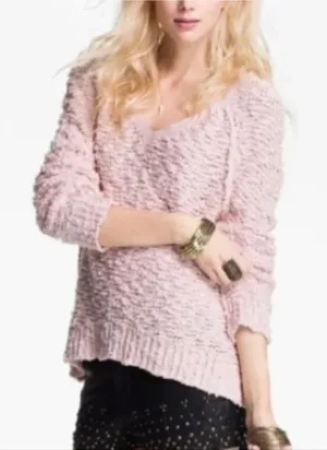 Free People Oversized Songbird‎ V Neck Sweater small chunky holiday workwear thumbnail 1