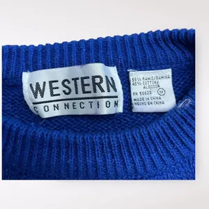 Western Connection Vintage Sequined‎ Sweater Womens Medium Blue Beaded thumbnail 2