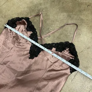 Victoria's Secret Vintage Fredrick’s of Hollywood y2k coquette lace slit slip dress thumbnail 2