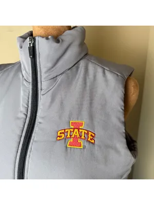 Holloway Quilted Iowa State Cyclones Vest Women Medium Gray Embroidered Ames ISU thumbnail 2