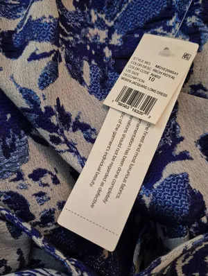 NWT Adrianna Papell Aidan Mattox Blue Floral Jacquard Gown Size 10 thumbnail 14