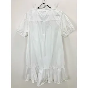 J.Crew Tall Delilah Dress Cotton Poplin Puff Sleeve Minimalist White Medium NWT thumbnail 11