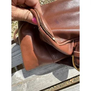 LIZ CLAIBORNE Shoulder‎ Purse Satchel Tote Leather Bucket Bag Brown Rare thumbnail 5
