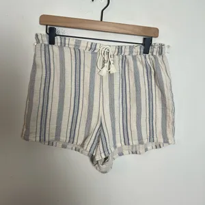 FAHERTY- Dune Cotton Gauze Drawstring Short Aqua Sea Stripe Size S thumbnail 2