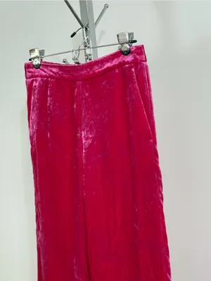 J. Crew Women’s Pink Velvet Peyton Pull On Pants Cropped Elastic Waist 6 NWT thumbnail 6