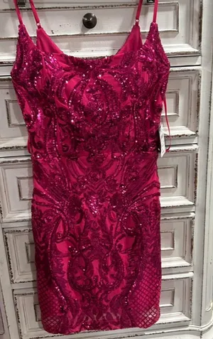 Windsor Pink Mini Dress Sequin  thumbnail 1