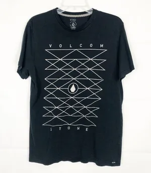 Volcom Men's Organic Cotton Black Tee Shirt Size M thumbnail 1