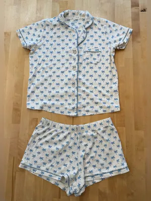 Rare Roller Rabbit x Faherty Palms Polo Pajama Set - Blue/Cream thumbnail 1