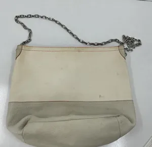 Coach Cream and Light Gray Shoulder Bag with Chain Strap D19 thumbnail 1