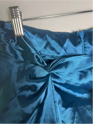 CIDER Teal Satin Asymmetrical Midi Skirt XS Y2K Fairy Grunge Going Out NWT thumbnail 5