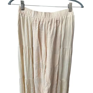 Umgee cream ivory bohemian tiered loose high waist palazzo pants harem thumbnail 3