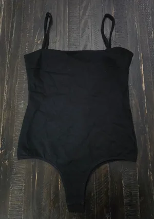Free People Square Neck Black Bodysuit Size Small thumbnail 1