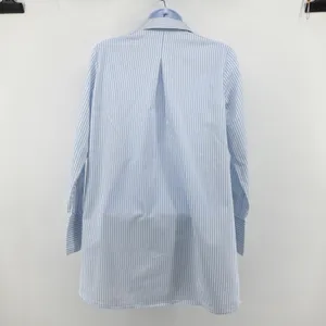Club Monaco Blue White Striped Tunic Shirt Blouse Covered Placket Cuffed Small thumbnail 6