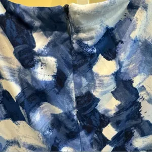 London Times Petites Blue Abstract Print Knot Front Dress – Size 4P thumbnail 6