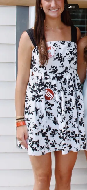 Boutique white and black tie strap dress thumbnail 1