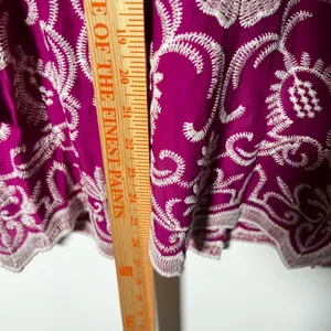 Anthropologie Solitaire Peasant Top XL Pink Floral Embroidered Boho thumbnail 6
