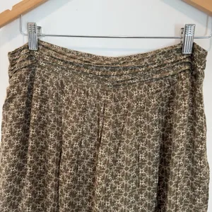 Massimo Dutti Women's Maxi Skirt, Size L Brown Flowy Long Side Zip Skirt thumbnail 4