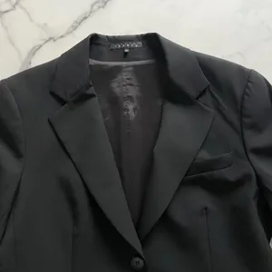 Theory Wool Blazer Black Size 12 Minimalist Quiet Luxury Old Money Jacket chic thumbnail 5