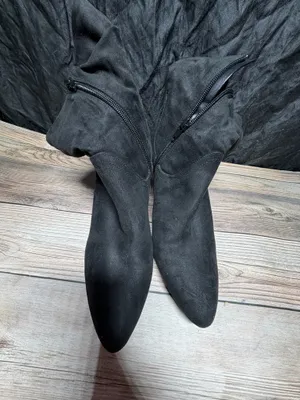 Unisa 8 M Black Suede Textile Ankle Heel Boots thumbnail 2