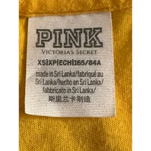 Victoria's Secret PINK yellow V-neck oversized boyfriend T-shirt Size XS thumbnail 6