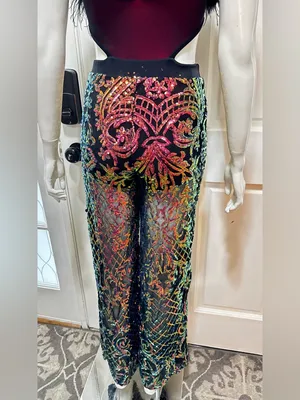 Revolution 10th House Dance Costume sequin Feather jumpsuit ZODIAC thumbnail 11