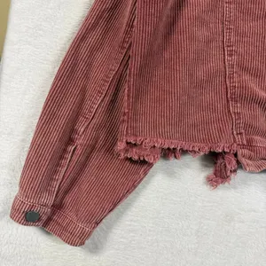 Altar'd State XS Corduroy Crop Jacket Pink Raw Hem Boho Autumn Western Cowgirl thumbnail 4