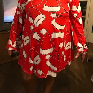 Meaneor Santa Hats Festive Holiday Long Sleeve Christmas Dress in Red/White NWT thumbnail 4