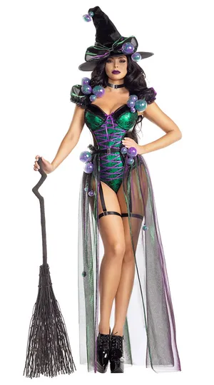 NEW Party King Bad Potion Witch Sexy Halloween Costume Size XL thumbnail 1