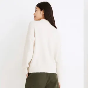 Madewell Neutral Clean Chic Minimalistic Dillon Mock Neck Pullover Sweater large thumbnail 3