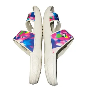 Crocs Classic Slide‎ Sandals Tie Dye Cherry Graphic Women's 9 Men's 7 thumbnail 8