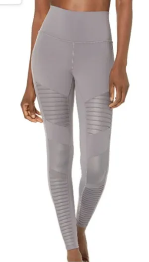 Alo Yoga Grey Moto Panel Leggings thumbnail 1