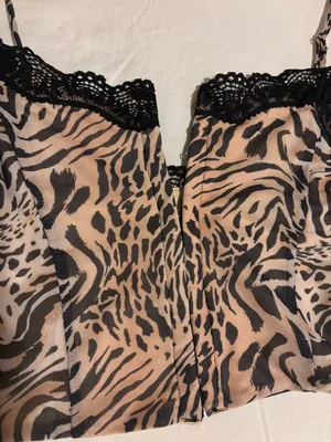Princess Polly Black & Tan Lace Trim Animal Cami thumbnail 5